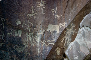 ancient Native American art in the high desert, Utah, USA